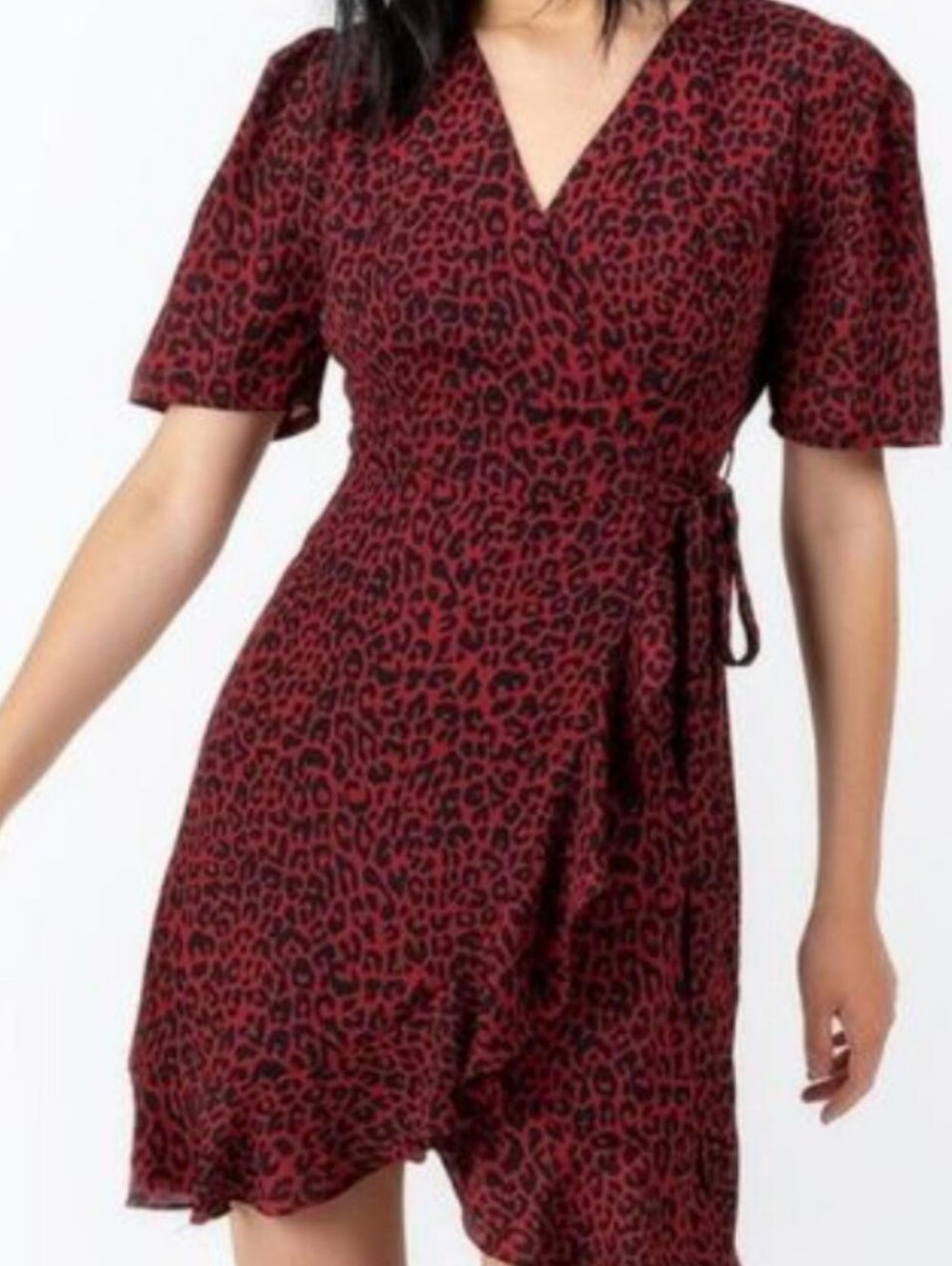 Blue Rain Leopard Print Wrap Dress